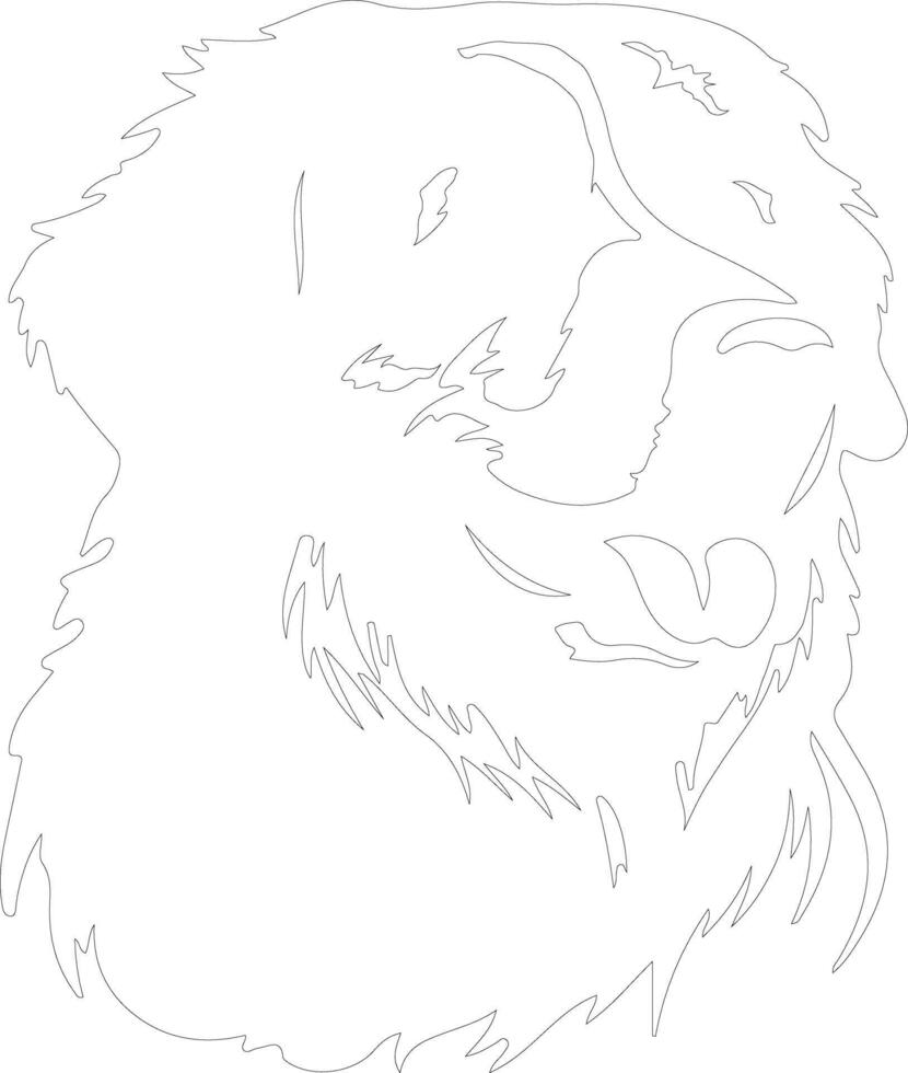 Great Pyrenees  outline silhouette vector