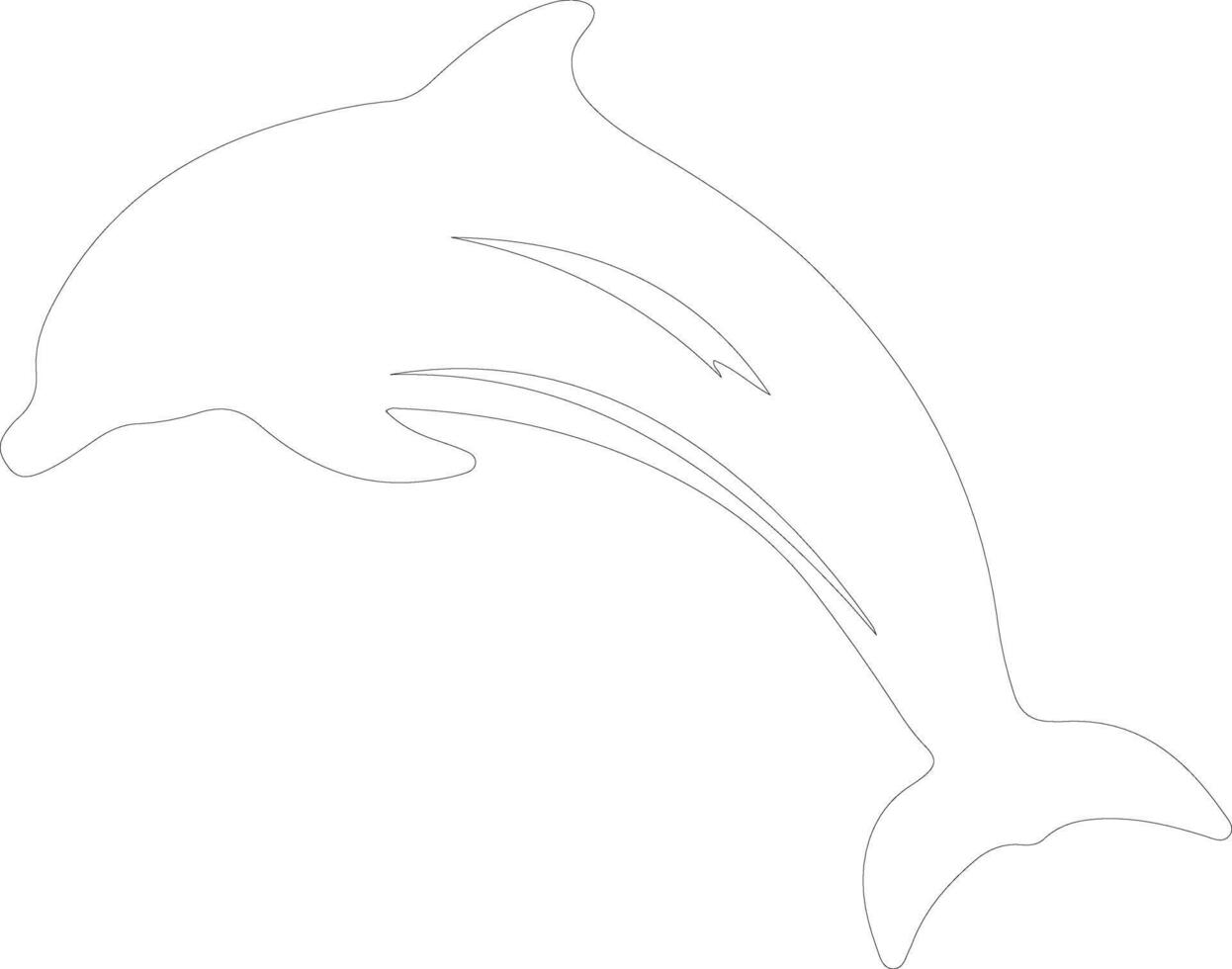 dolphin bottlenose   outline silhouette vector