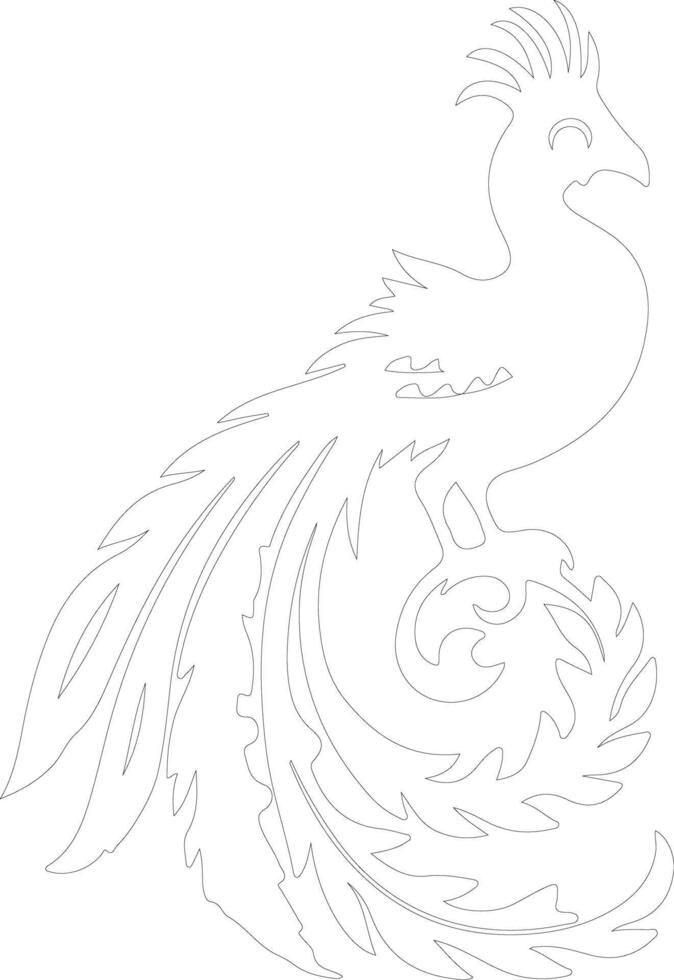 quetzal    outline silhouette vector