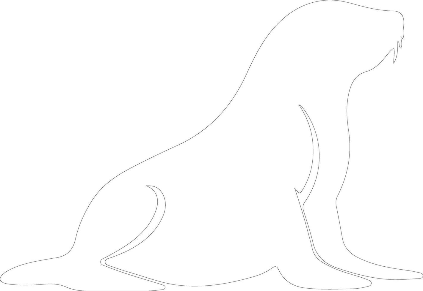 sealion   outline silhouette vector
