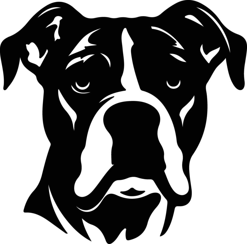 American Bulldog  black silhouette vector