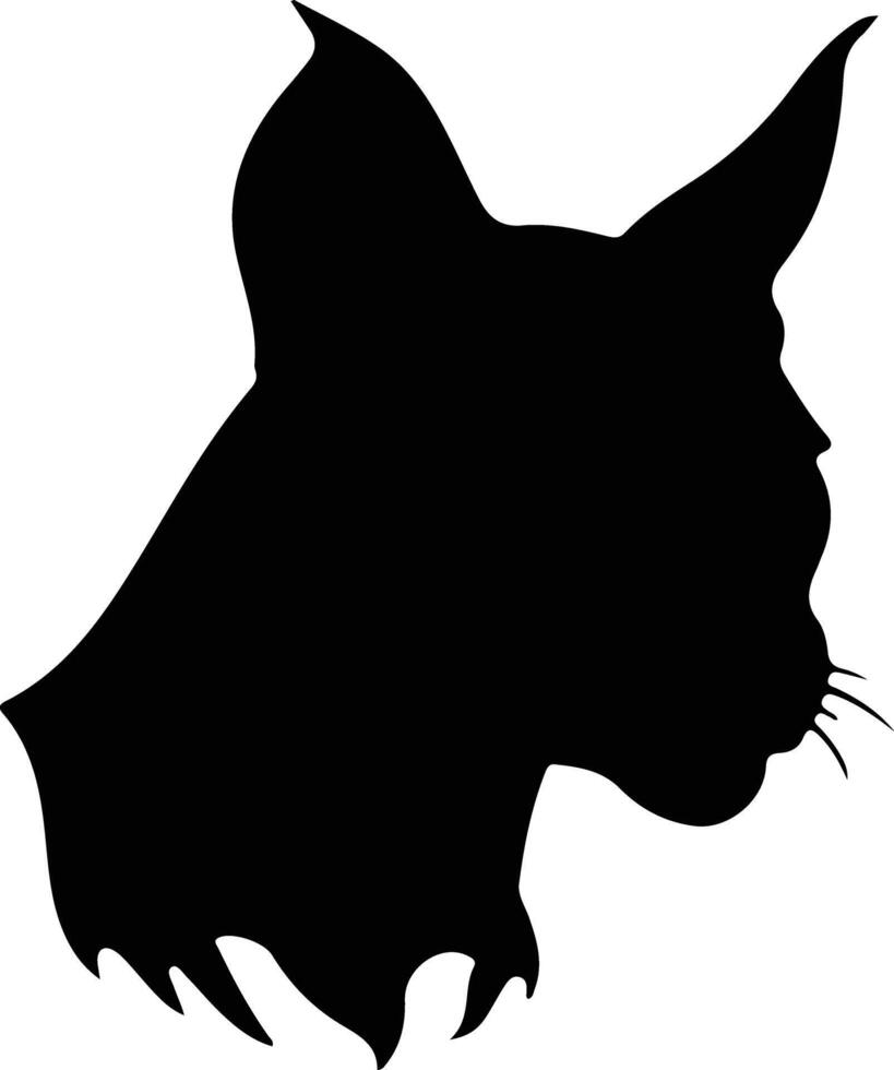 African Golden Cat  silhouette portrait vector