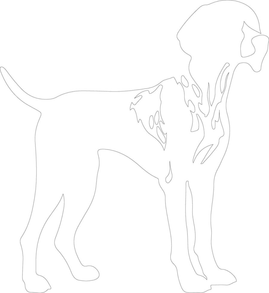 German Shorthaired Pointer  outline silhouette vector