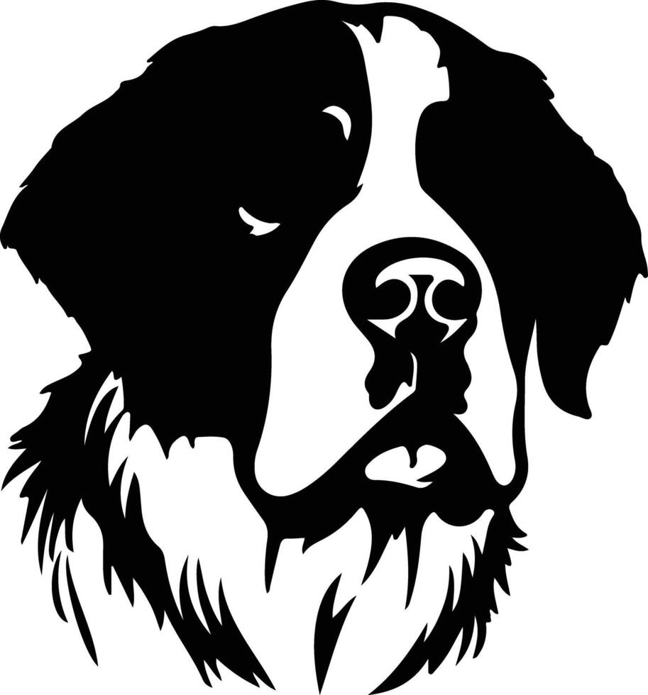 Saint Bernard  silhouette portrait vector