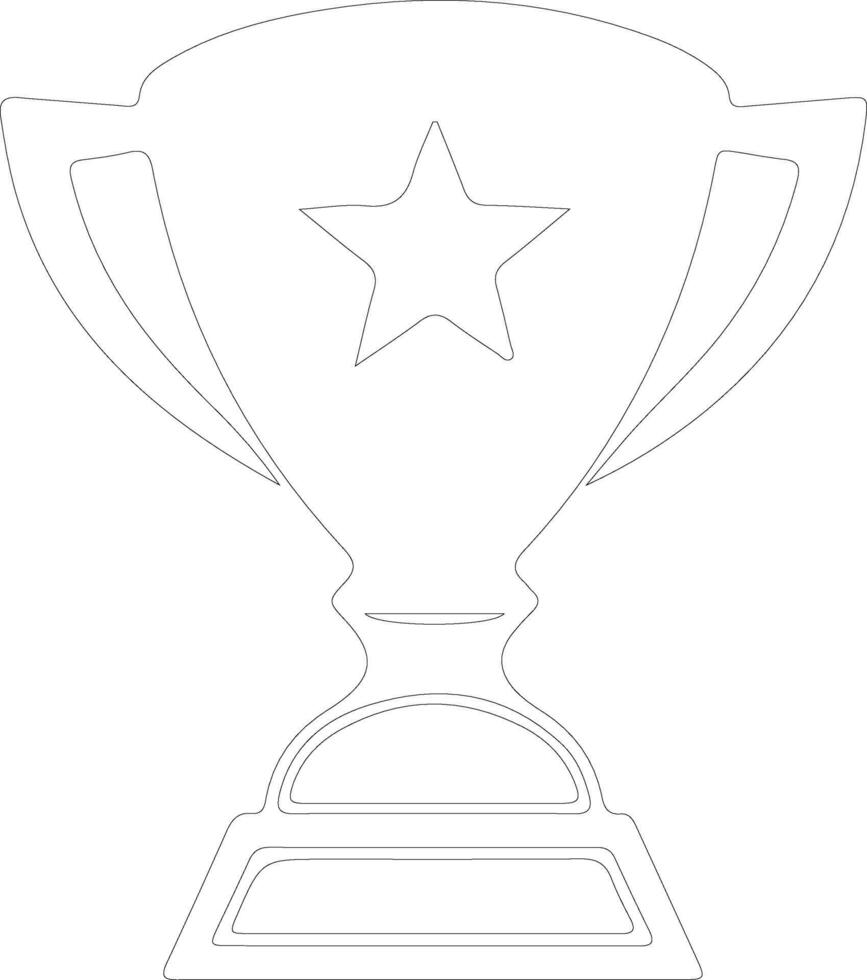 Trophy icon  outline silhouette vector