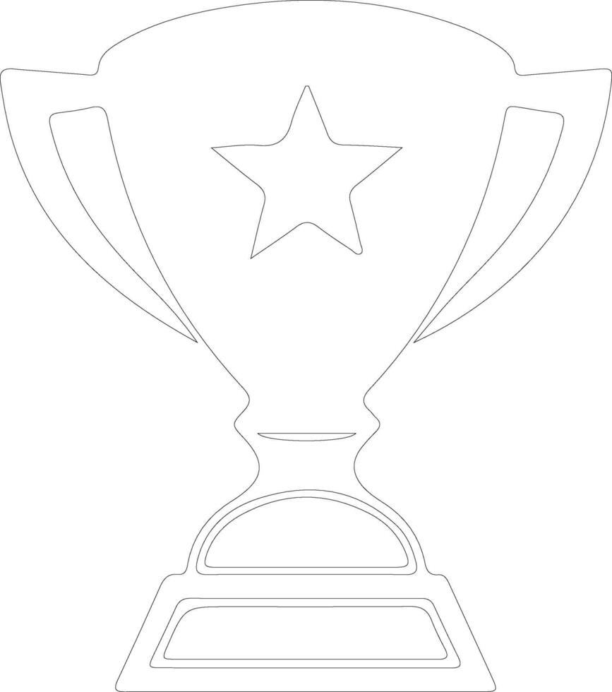 Trophy icon  outline silhouette vector