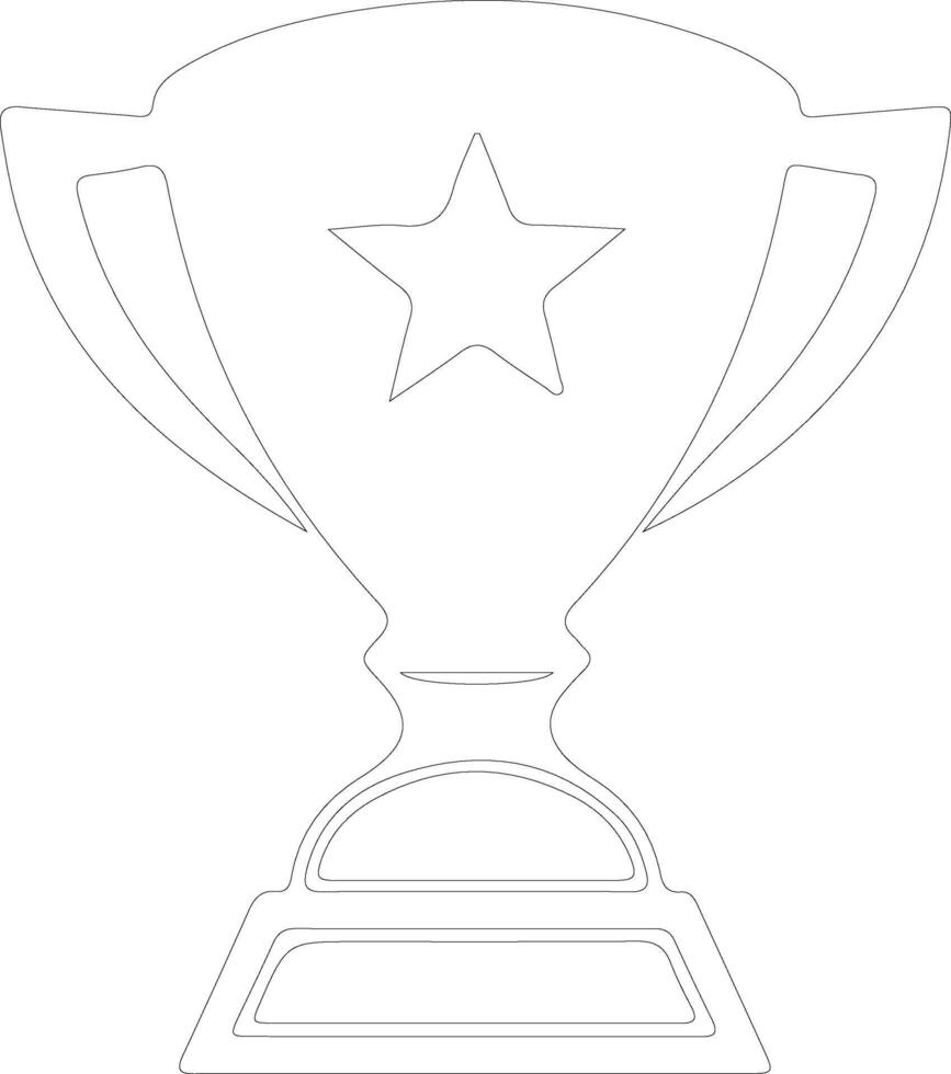 trofeo icono contorno silueta vector