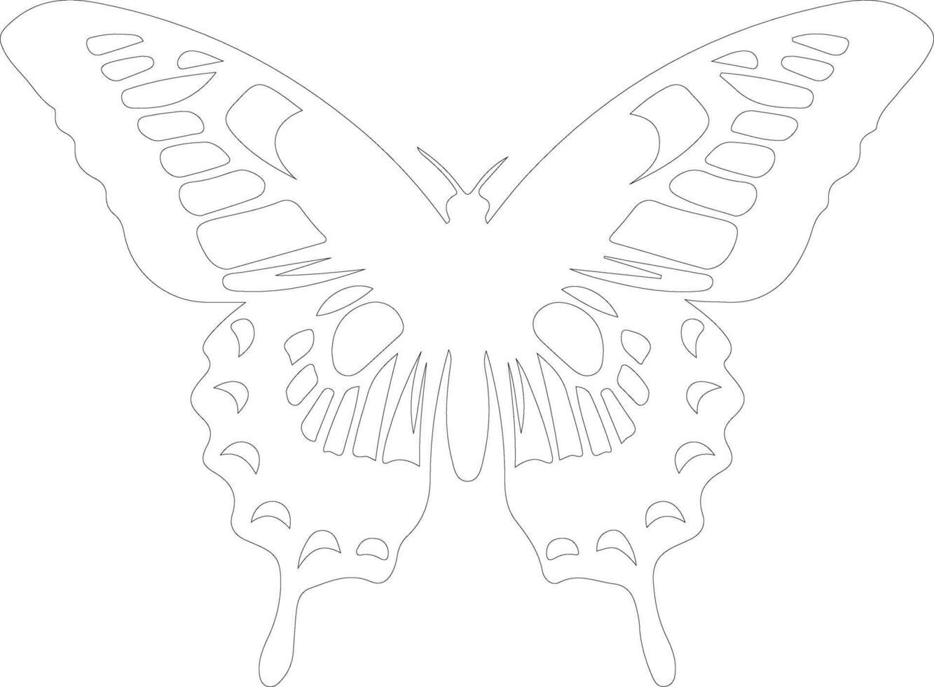 tiger swallowtail butterfly    outline silhouette vector