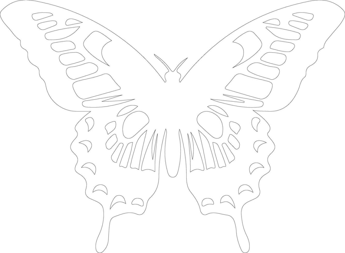 tiger swallowtail butterfly    outline silhouette vector