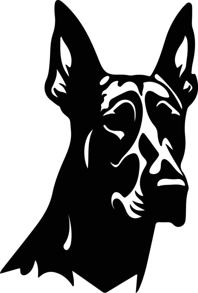 Doberman Pinscher silhouette portrait vector