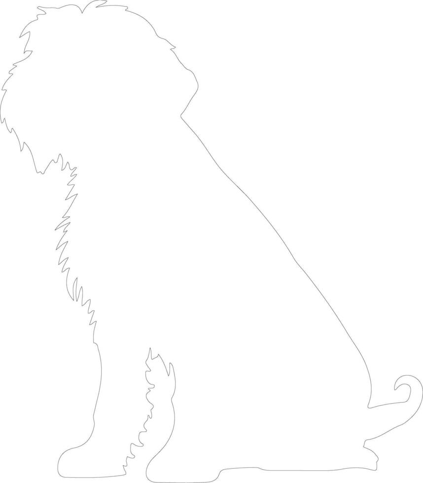 Wirehaired Pointing Griffon outline silhouette vector