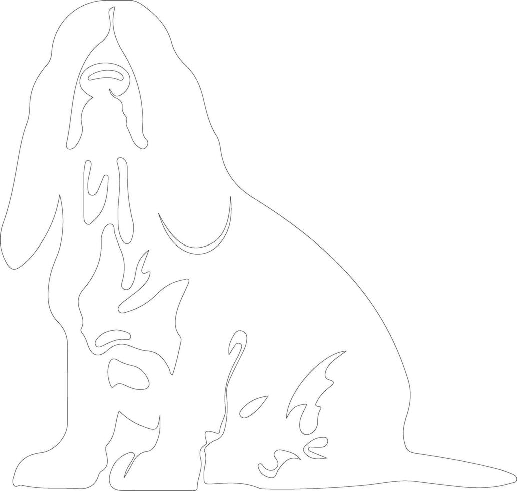 Basset Hound  outline silhouette vector