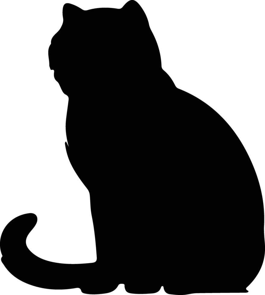 Scottish Fold Cat  black silhouette vector