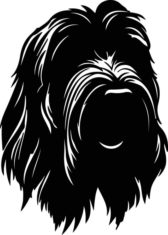 briard silueta retrato vector