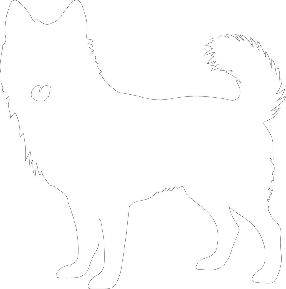 finlandés perro de Pomerania contorno silueta vector