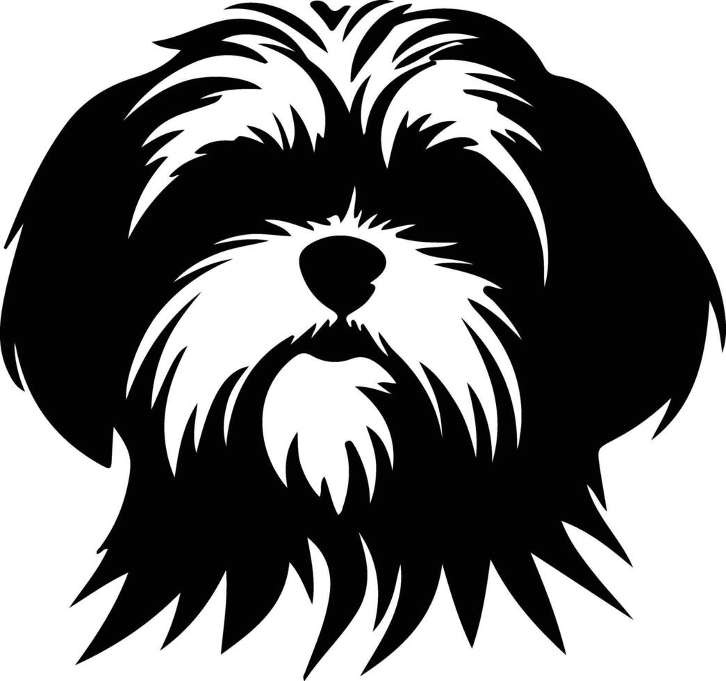 shih tzu negro silueta vector