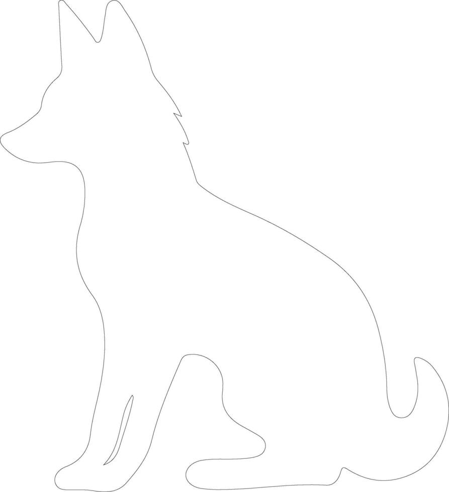 dhole outline silhouette vector