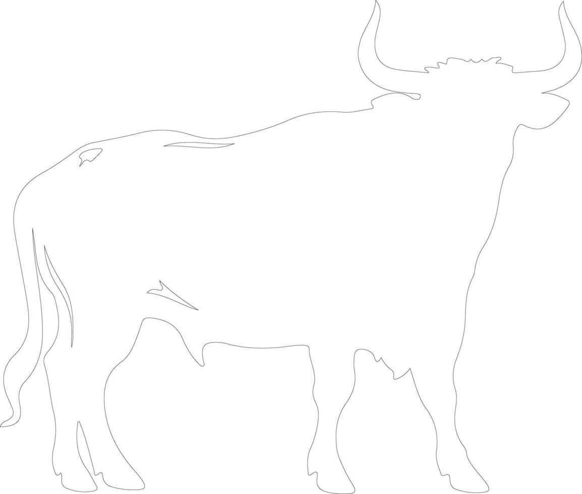 bull outline silhouette vector