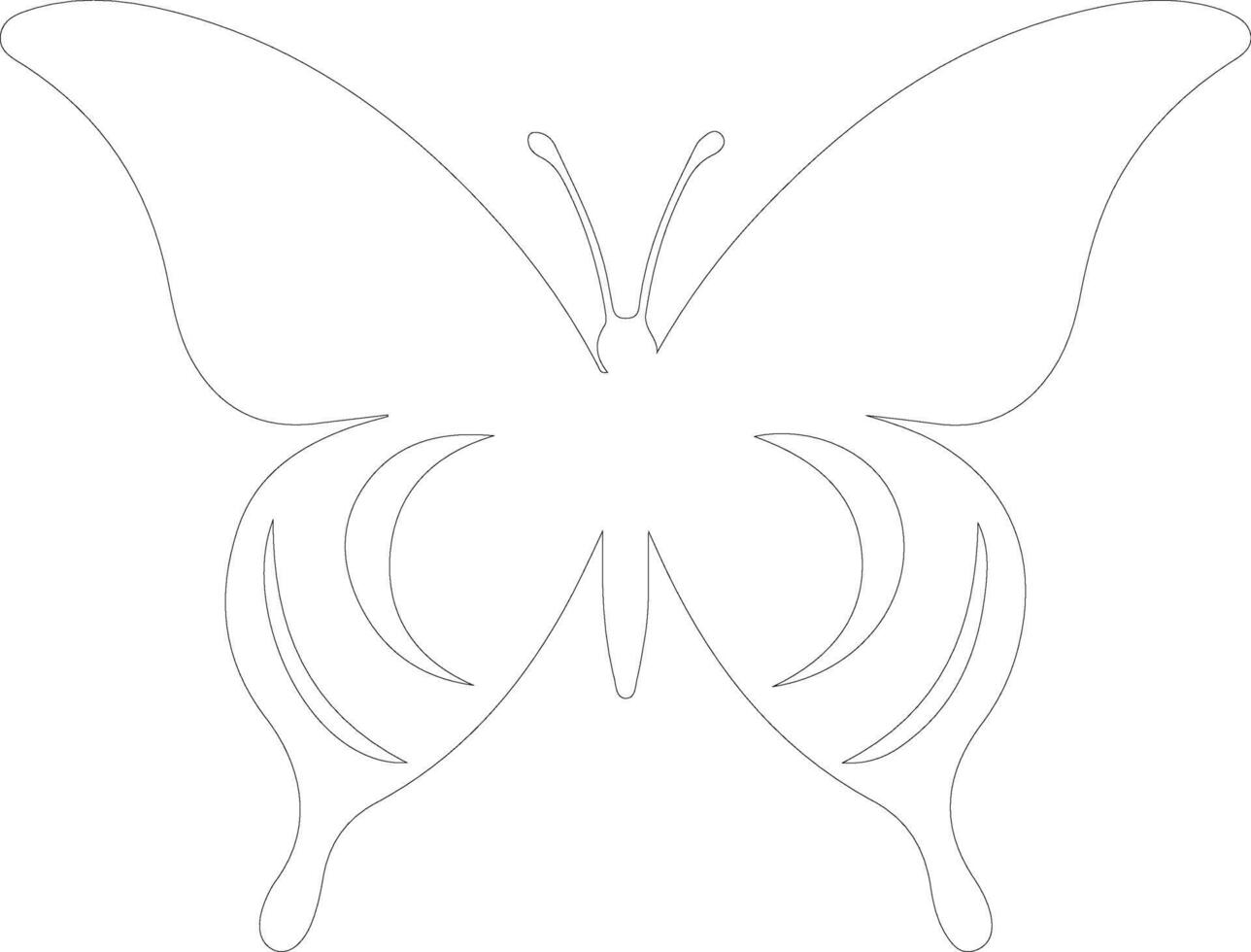 Ulysses butterfly  outline silhouette vector