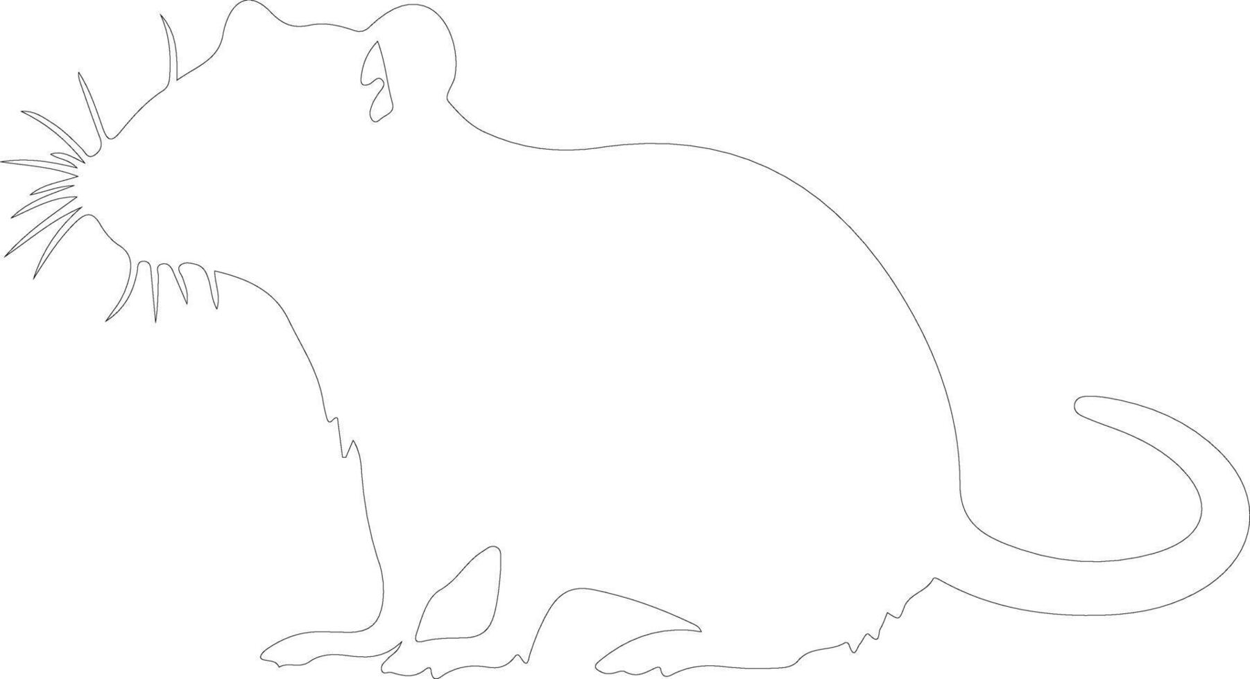 rat outline silhouette vector