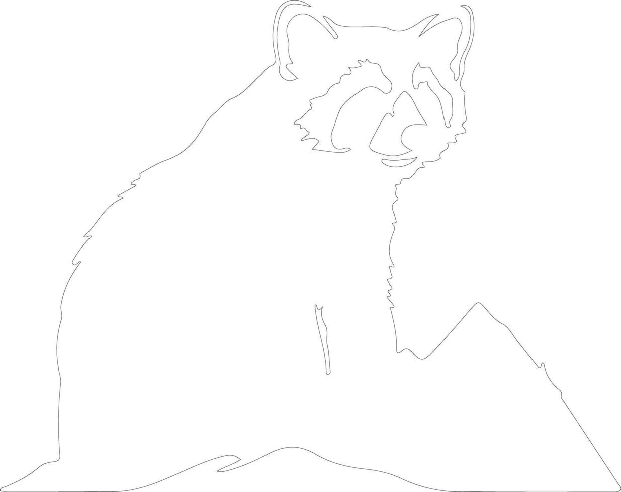 red panda outline silhouette vector