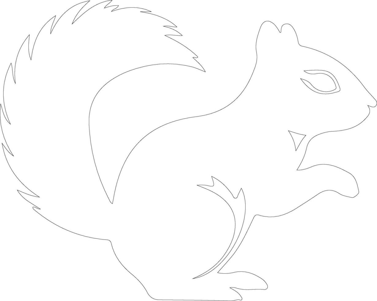 chipmunk outline silhouette vector