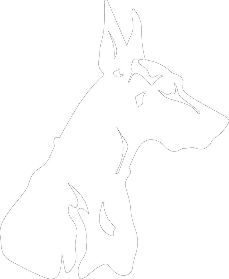 Doberman Pinscher  outline silhouette vector