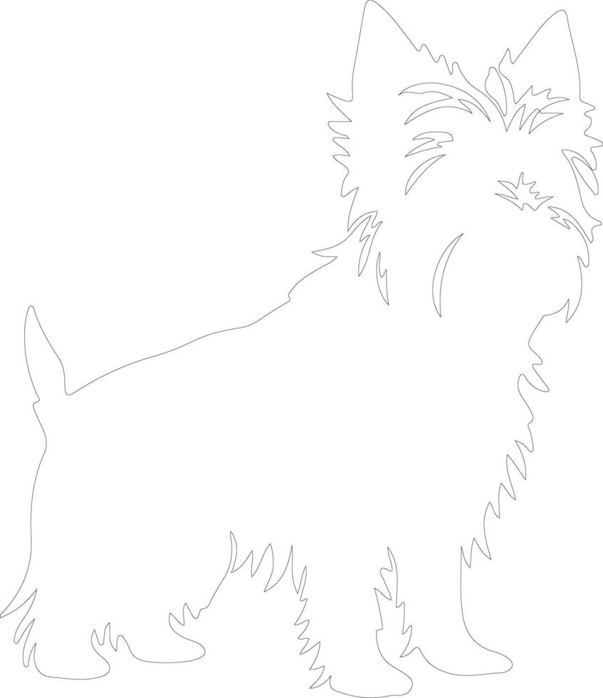 Australian Terrier  outline silhouette vector