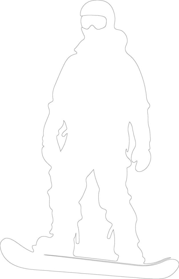 snowboarder  outline silhouette vector