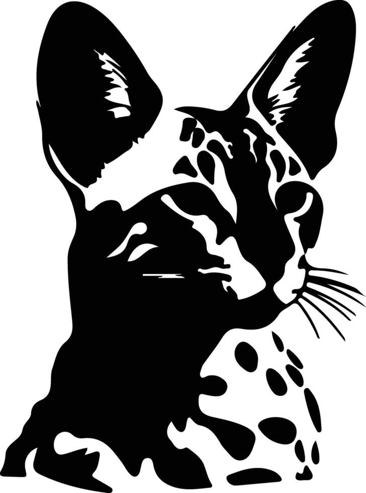 Savannah Cat  silhouette portrait vector