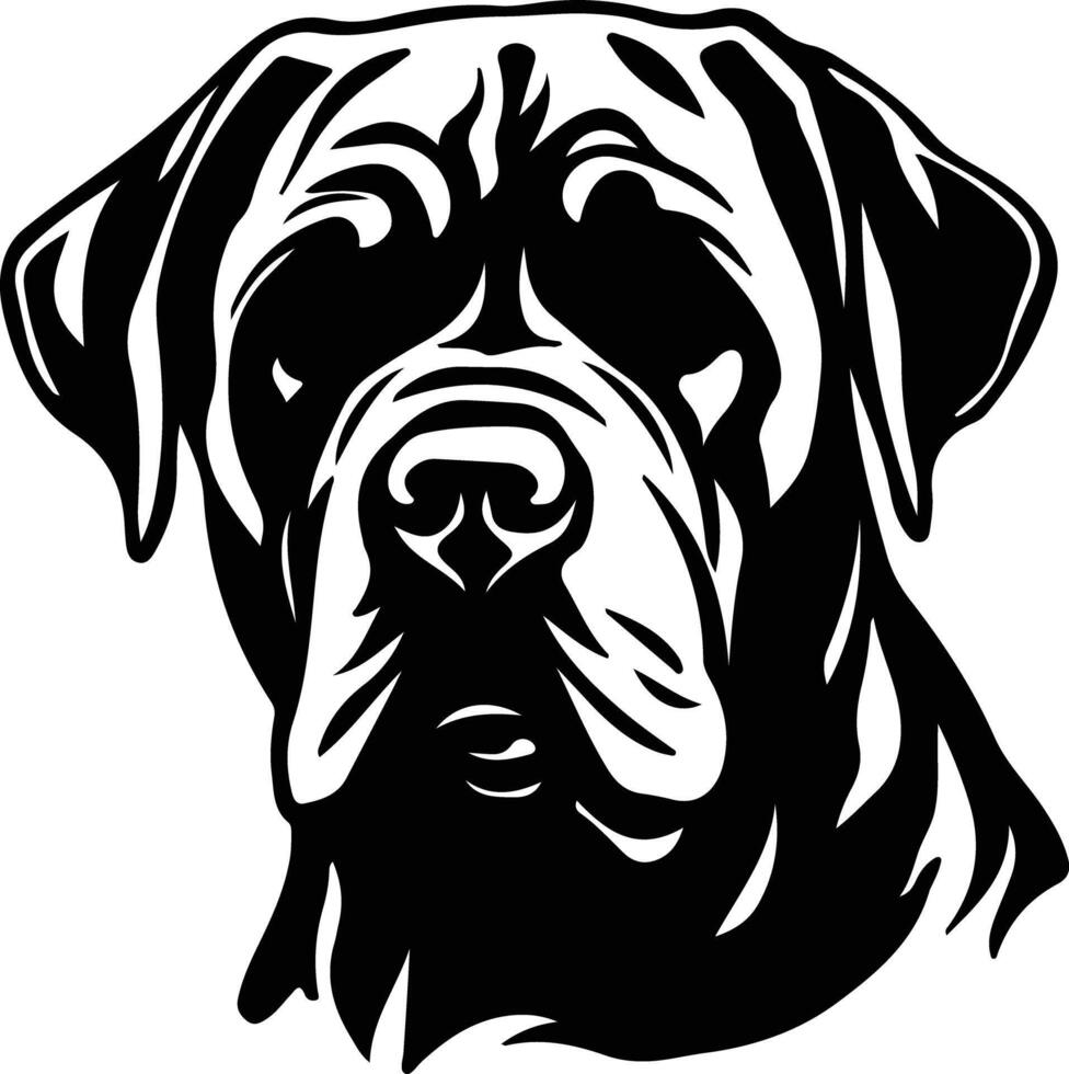 Neapolitan Mastiff  silhouette portrait vector