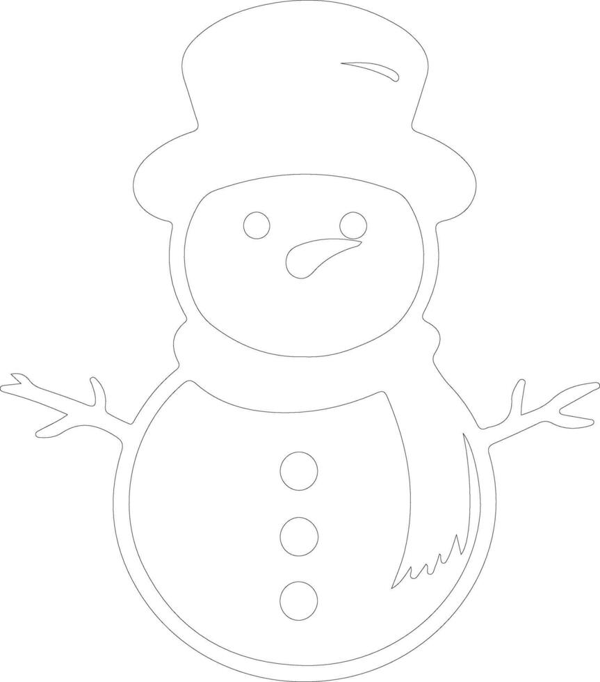 Snowman  outline silhouette vector