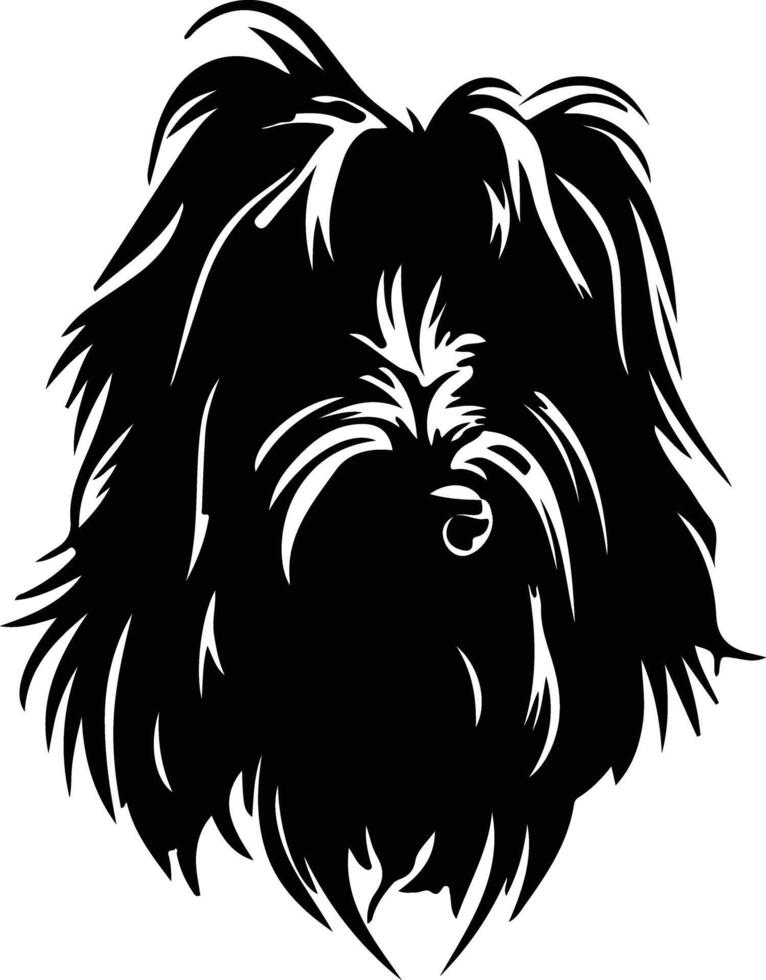 Briard  silhouette portrait vector