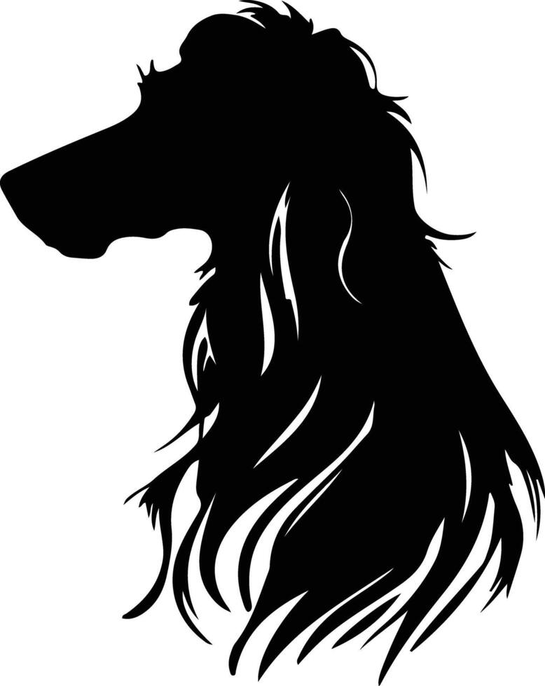 Afghan Hound black silhouette vector
