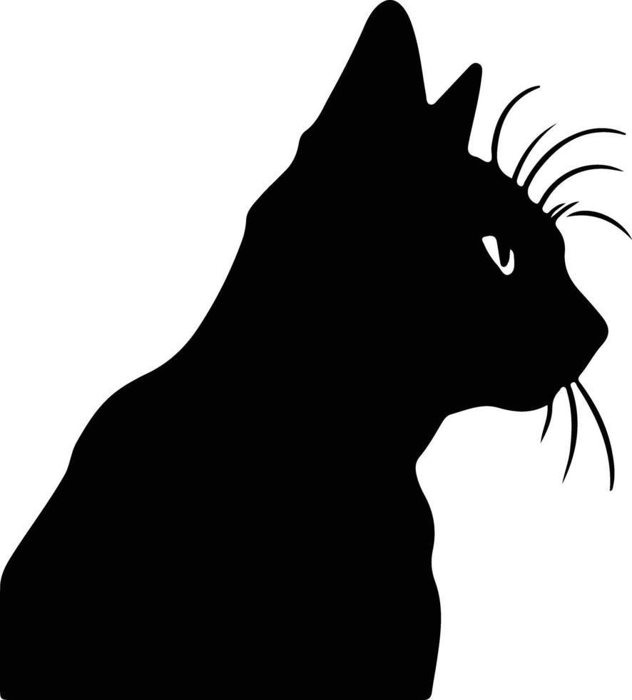 Pixiebob Cat  silhouette portrait vector