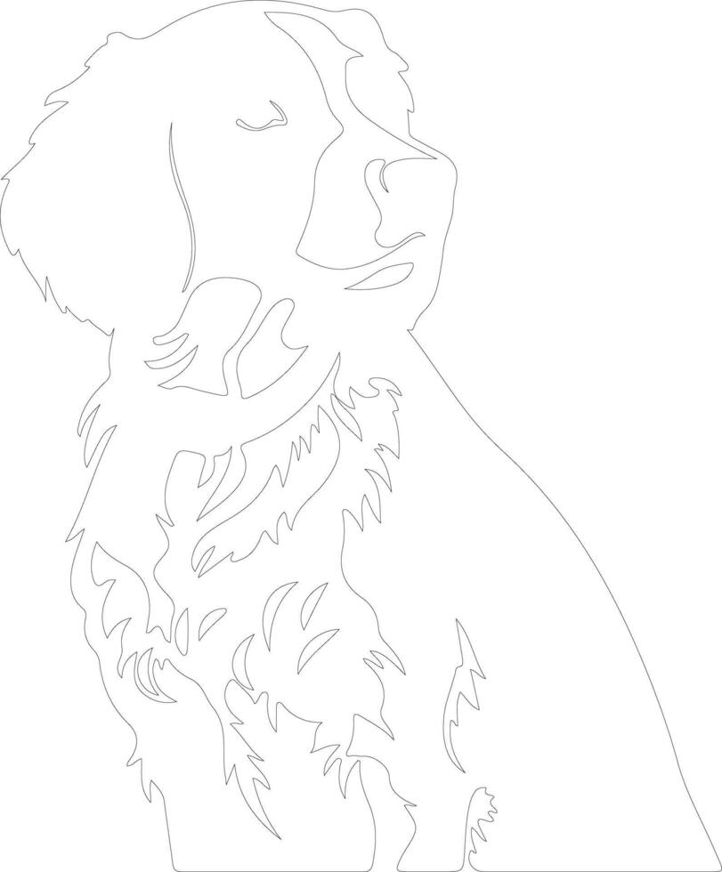 Brittany Spaniel  outline silhouette vector