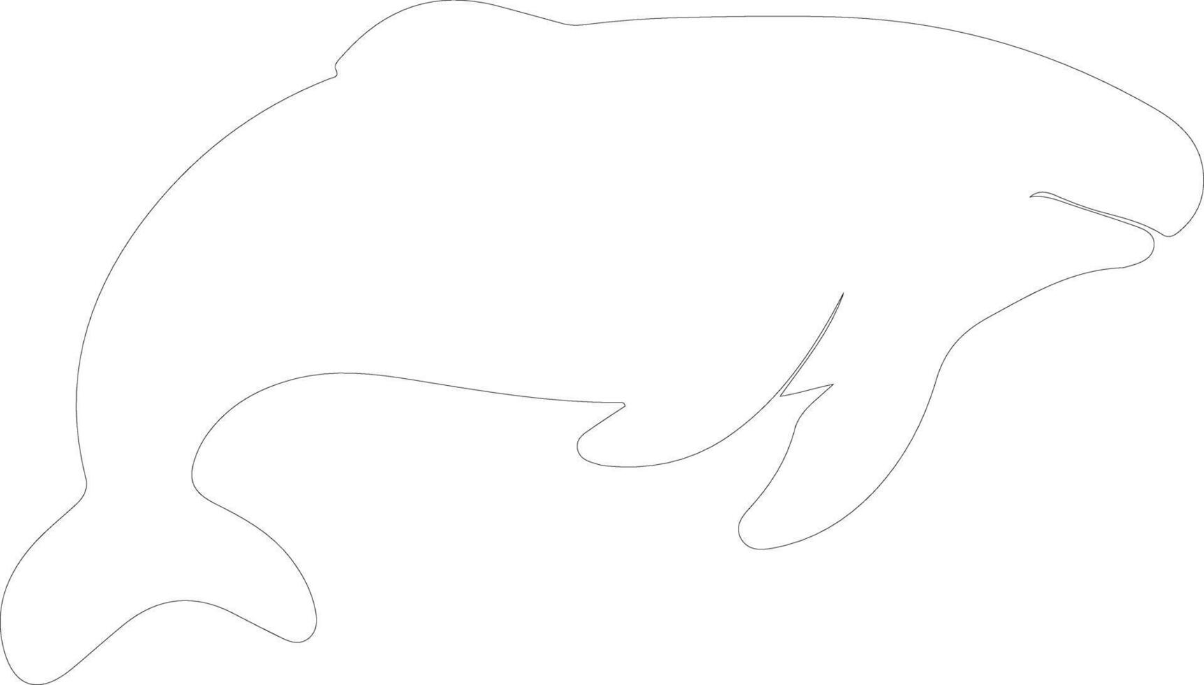 sea cow   outline silhouette vector