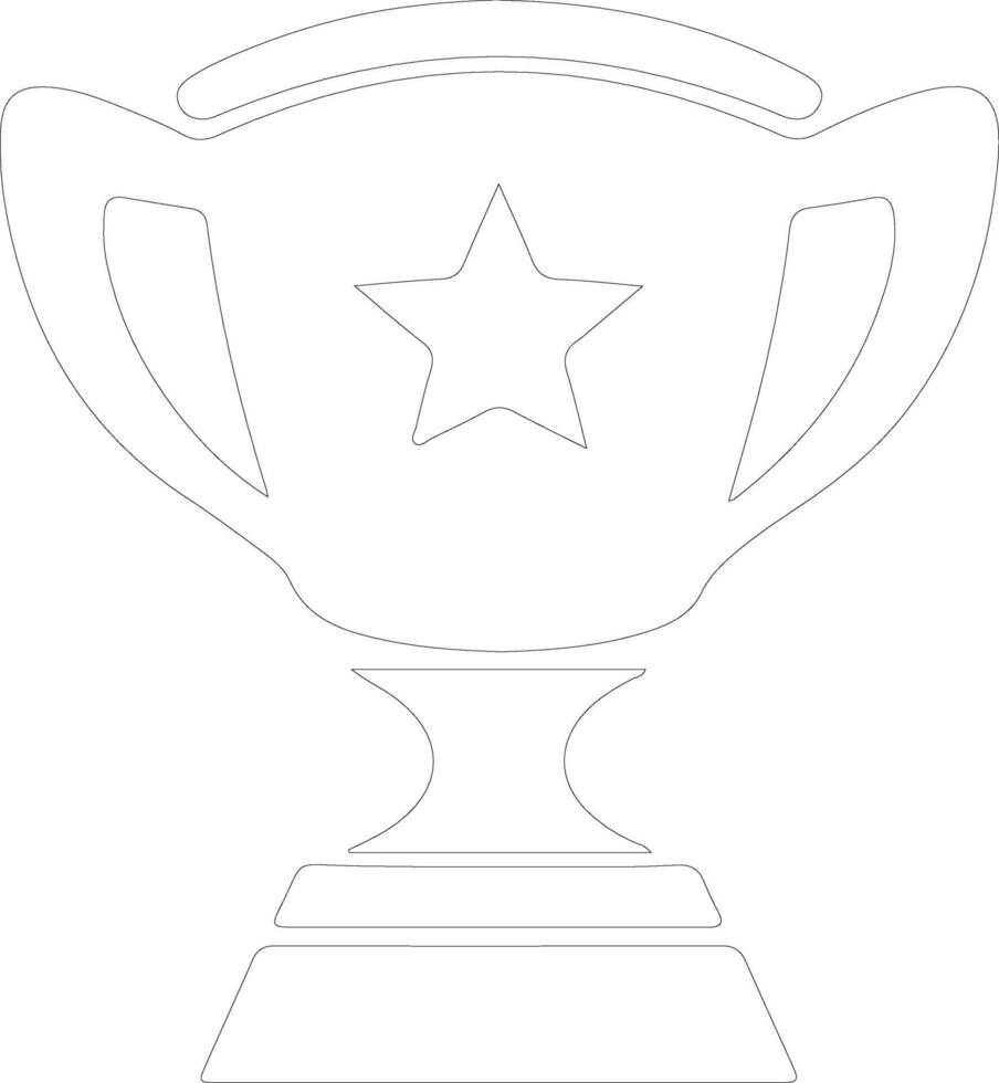 Trophy icon  outline silhouette vector