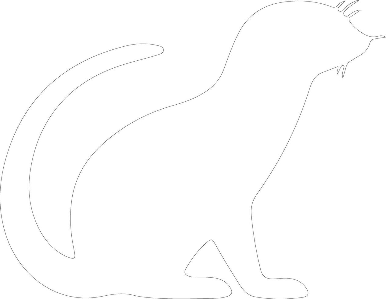 yellow mongoose  outline silhouette vector