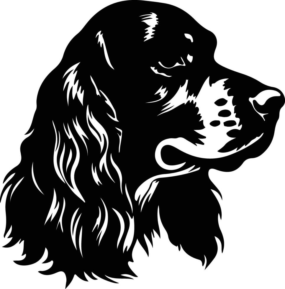 Inglés cocker spaniel silueta retrato vector