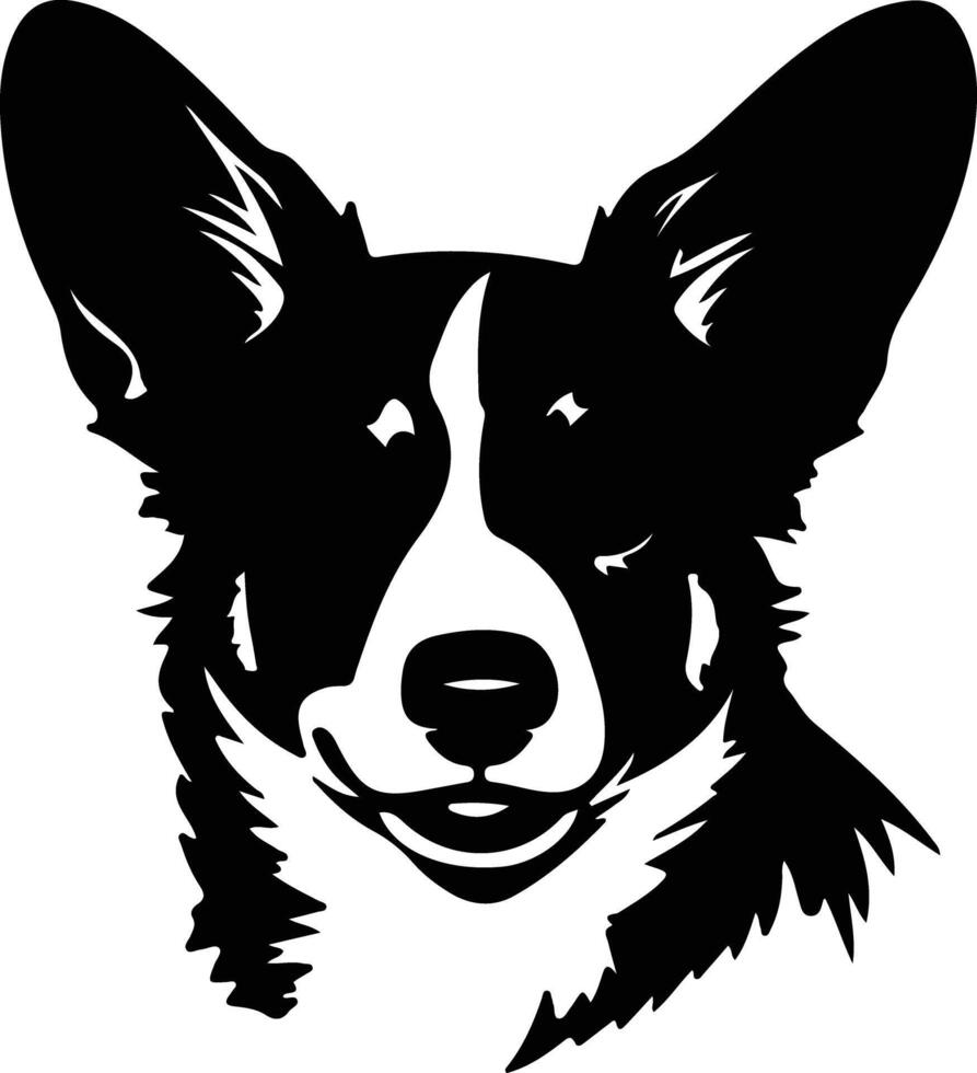 Cardigan Welsh Corgi   black silhouette vector