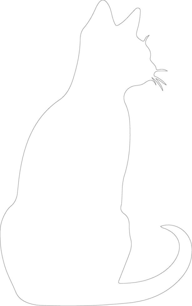 Siamese Cat outline silhouette vector
