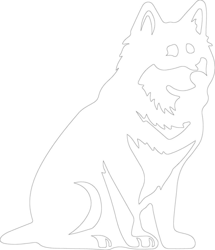 Siberian Husky outline silhouette vector