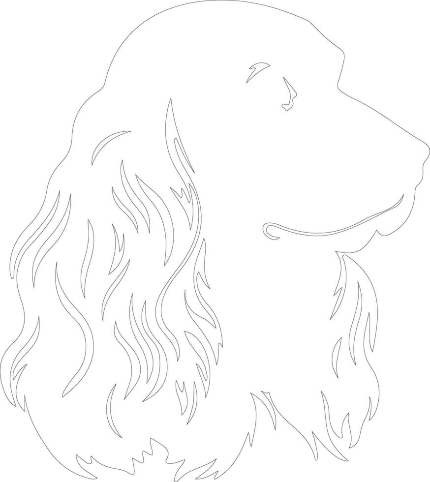 American Cocker Spaniel  outline silhouette vector