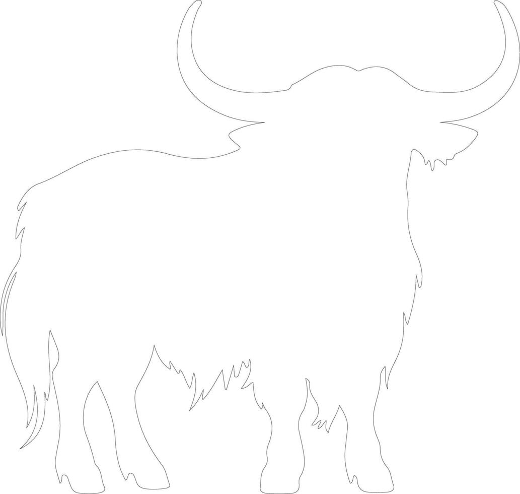 yak outline silhouette vector