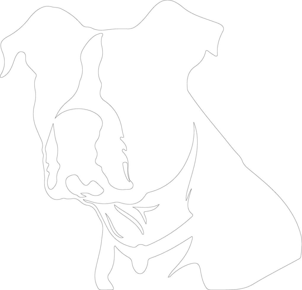 American Staffordshire Terrier  outline silhouette vector