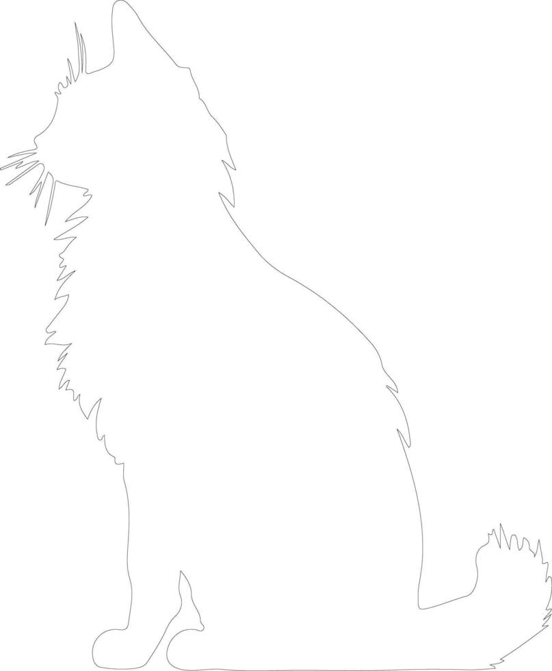 Turkish Angora Cat outline silhouette vector