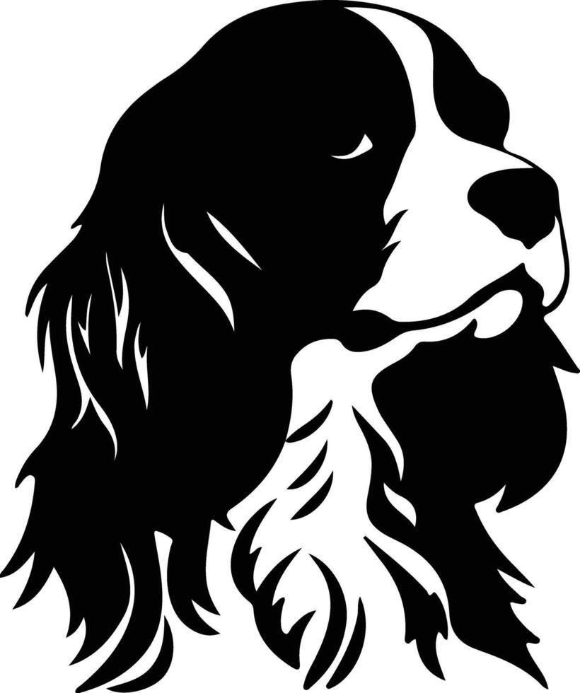 King Charles Spaniel  silhouette portrait vector