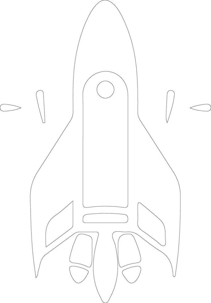 rocket  outline silhouette vector