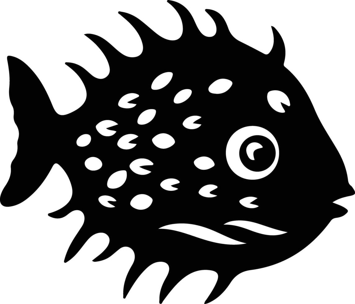 blowfish  silhouette portrait vector